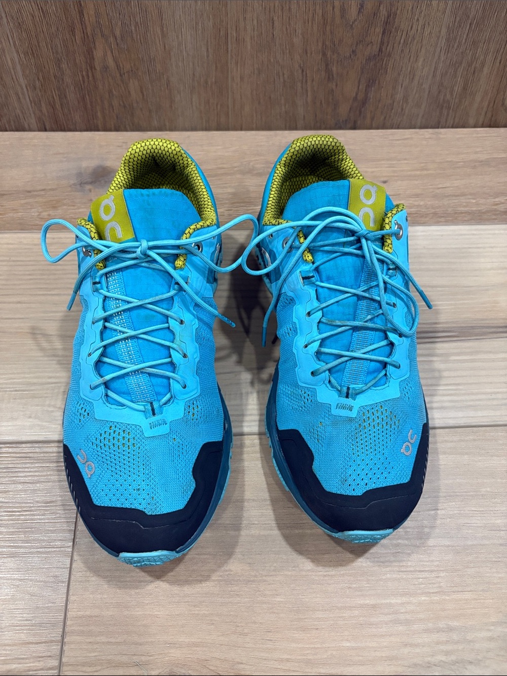 ON Clouds Cloudventure Trail Running Horizon Blue Teal Sulfer Green Athletic 8.5 - Picture 1 of 10